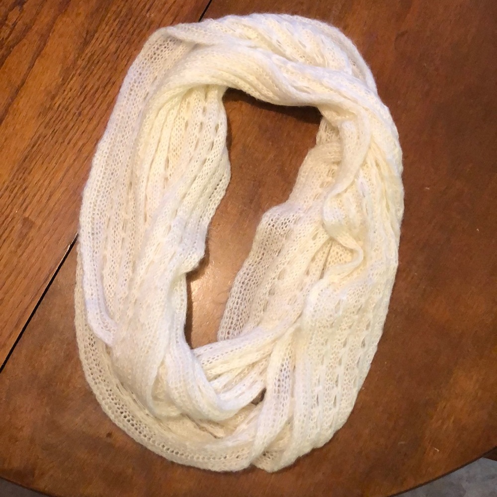 Cream knit infinity scarf